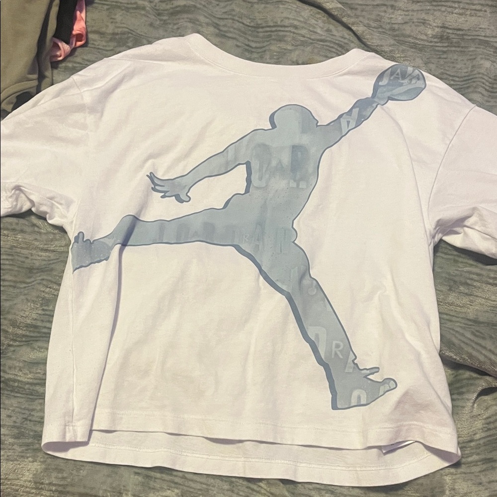 Kids White and Blue Graphic T-Shirt